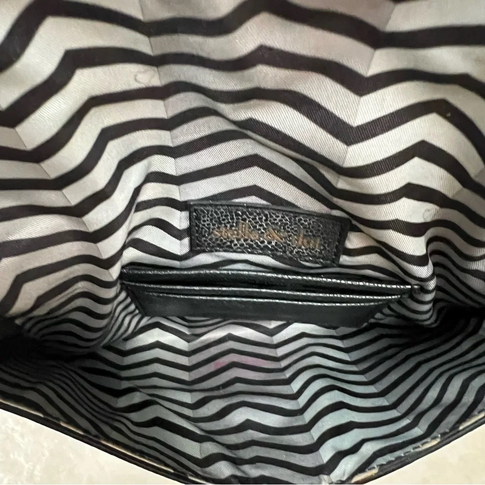 Stella & Dot Black Envelope Clutch Purse